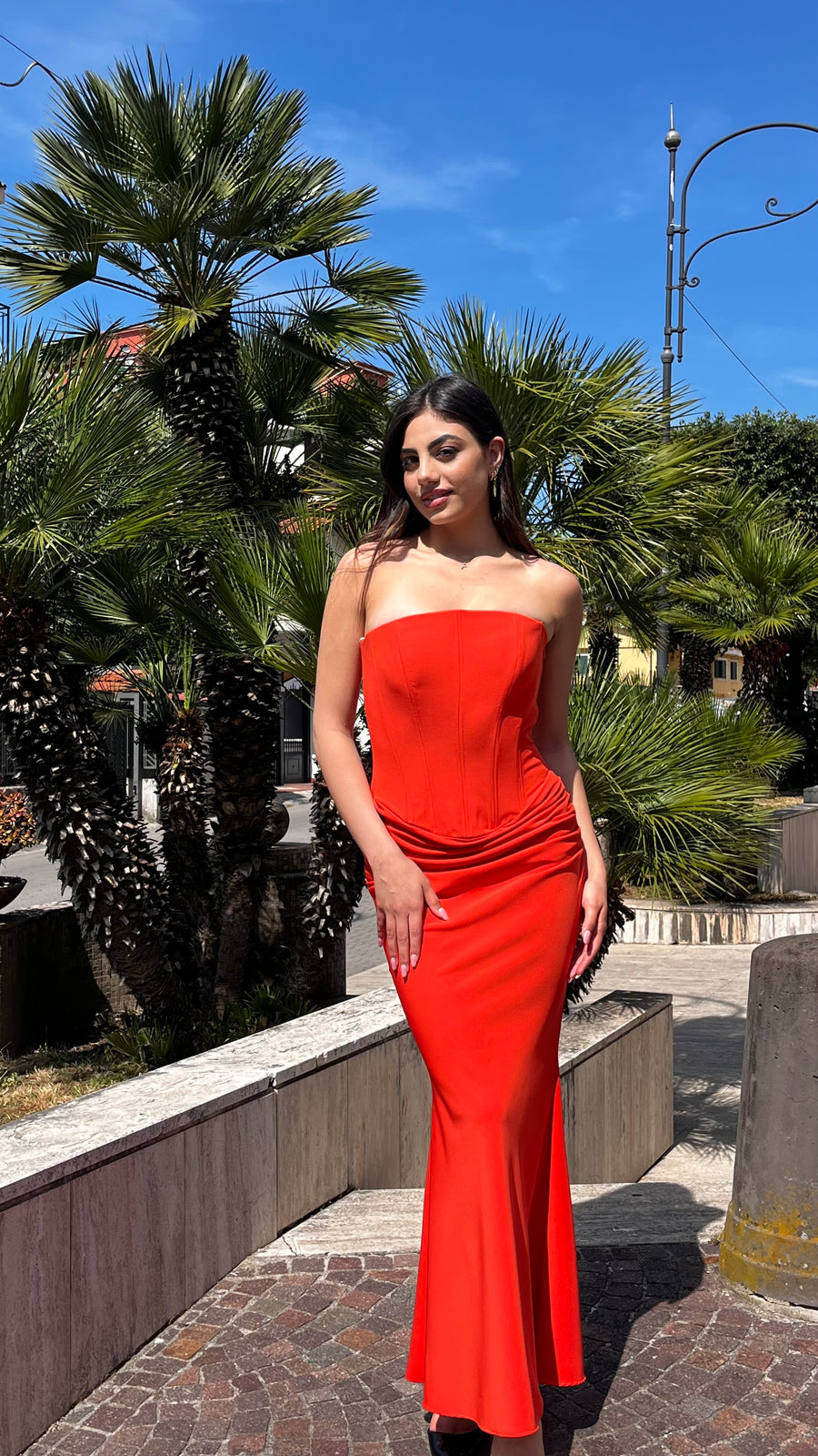 VALERIA MAZZA abito lungo drappeggiato